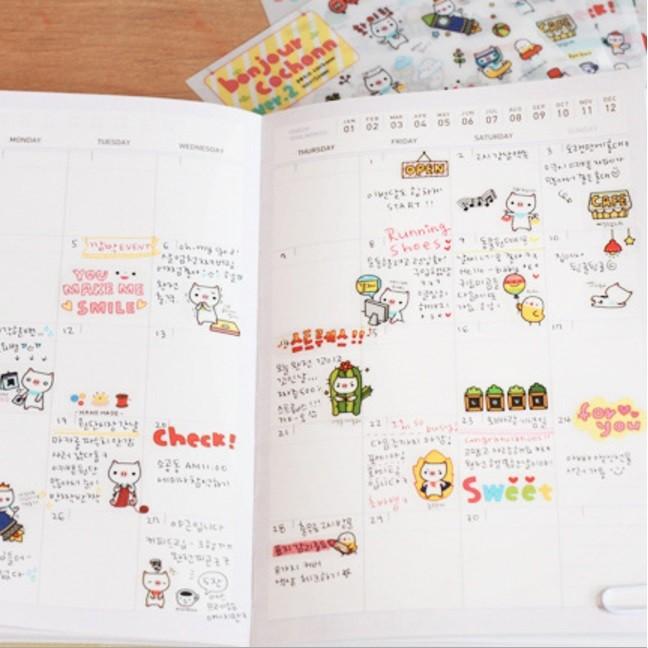 🇹🇼台灣現貨🚚豬豬貼紙 裝飾貼紙 貼紙套裝 創意貼紙  韓國petitcochonn 手機貼紙 日記相冊貼紙 6入一包-細節圖3