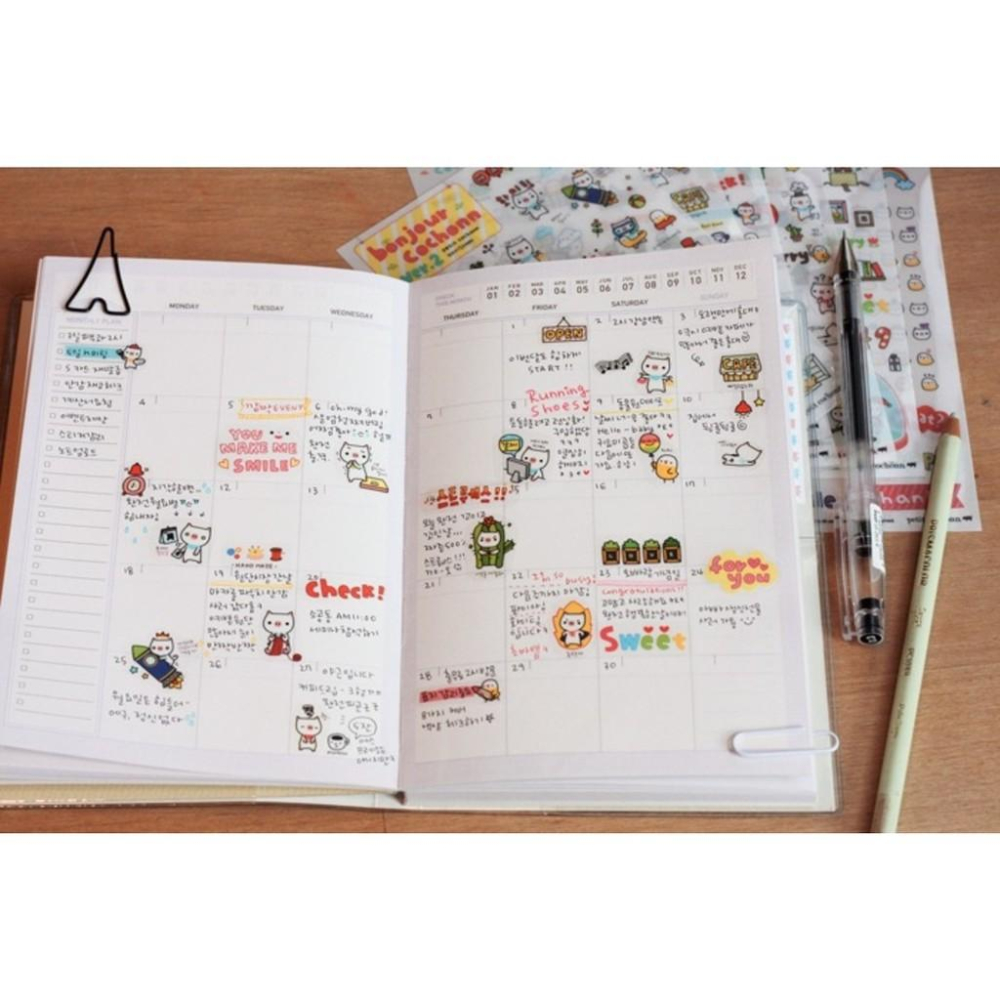 🇹🇼台灣現貨🚚豬豬貼紙 裝飾貼紙 貼紙套裝 創意貼紙  韓國petitcochonn 手機貼紙 日記相冊貼紙 6入一包-細節圖4