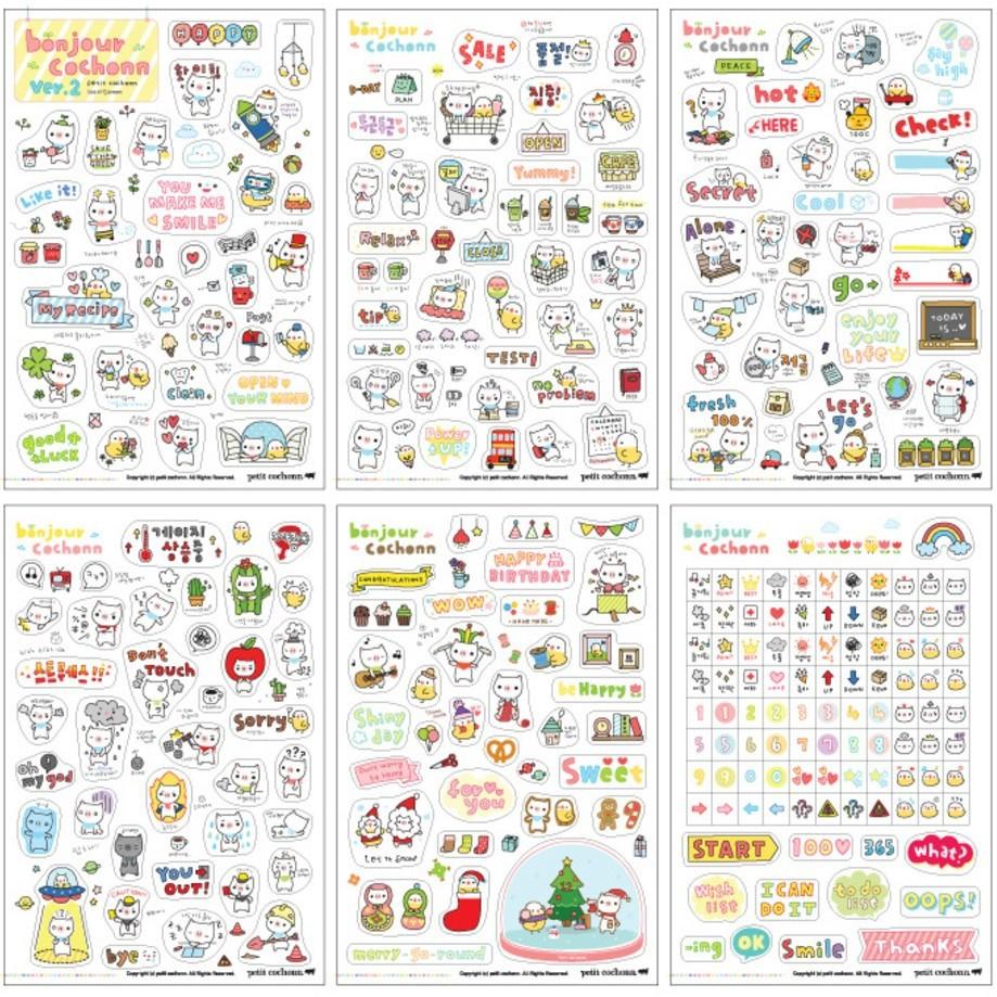 🇹🇼台灣現貨🚚豬豬貼紙 裝飾貼紙 貼紙套裝 創意貼紙  韓國petitcochonn 手機貼紙 日記相冊貼紙 6入一包-細節圖8