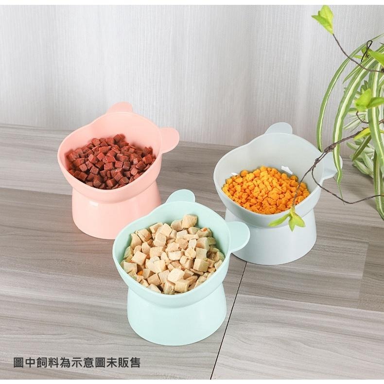 北歐風傾斜高腳熊臉碗 🍰 綠 粉 灰 寵物碗 貓碗 狗碗 15度 斜口 呵護頸椎 北歐風 熊熊臉-細節圖6