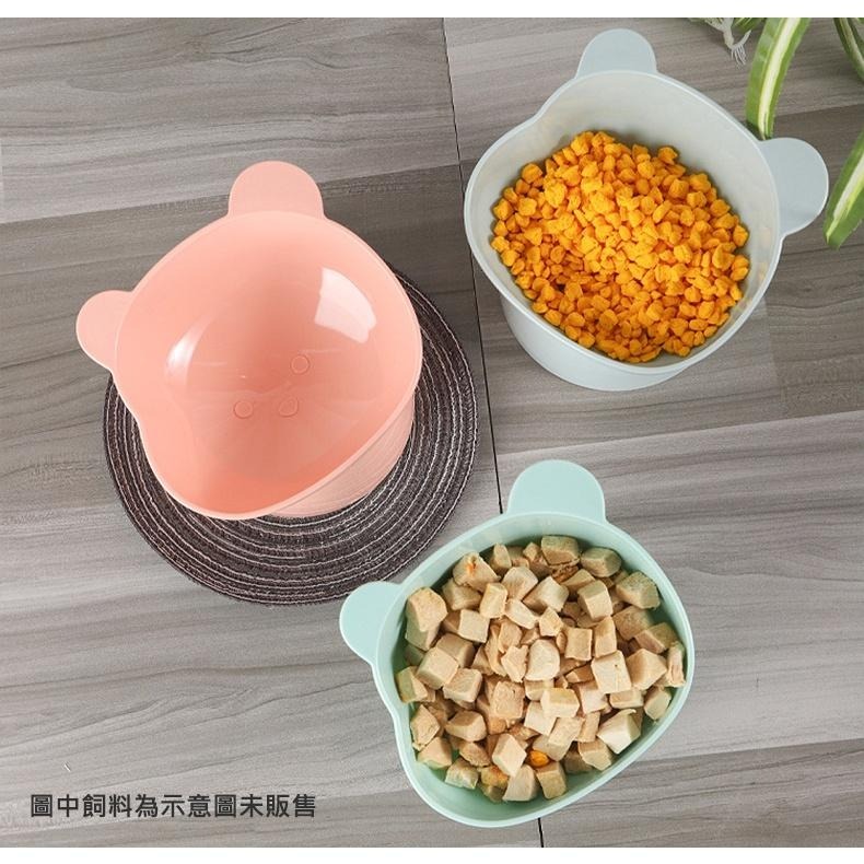 北歐風傾斜高腳熊臉碗 🍰 綠 粉 灰 寵物碗 貓碗 狗碗 15度 斜口 呵護頸椎 北歐風 熊熊臉-細節圖7