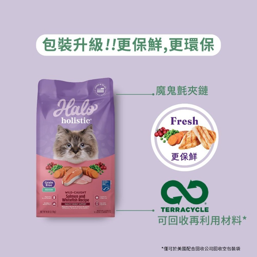 美國 HALO 嘿囉 🐥 無穀 貓飼料 幼貓 成貓 貓糧 鮭魚 雞肉 貓 3LB 6LB 10LB-細節圖3