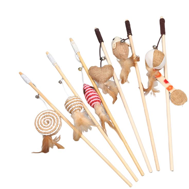 自嗨 💡 貓咪木柄逗貓棒 🐤 逗貓棒 原木 逗貓棒 麻布 老鼠 小魚 貓玩具 鈴鐺 逗貓桿 木棍 貓 貓咪-細節圖6