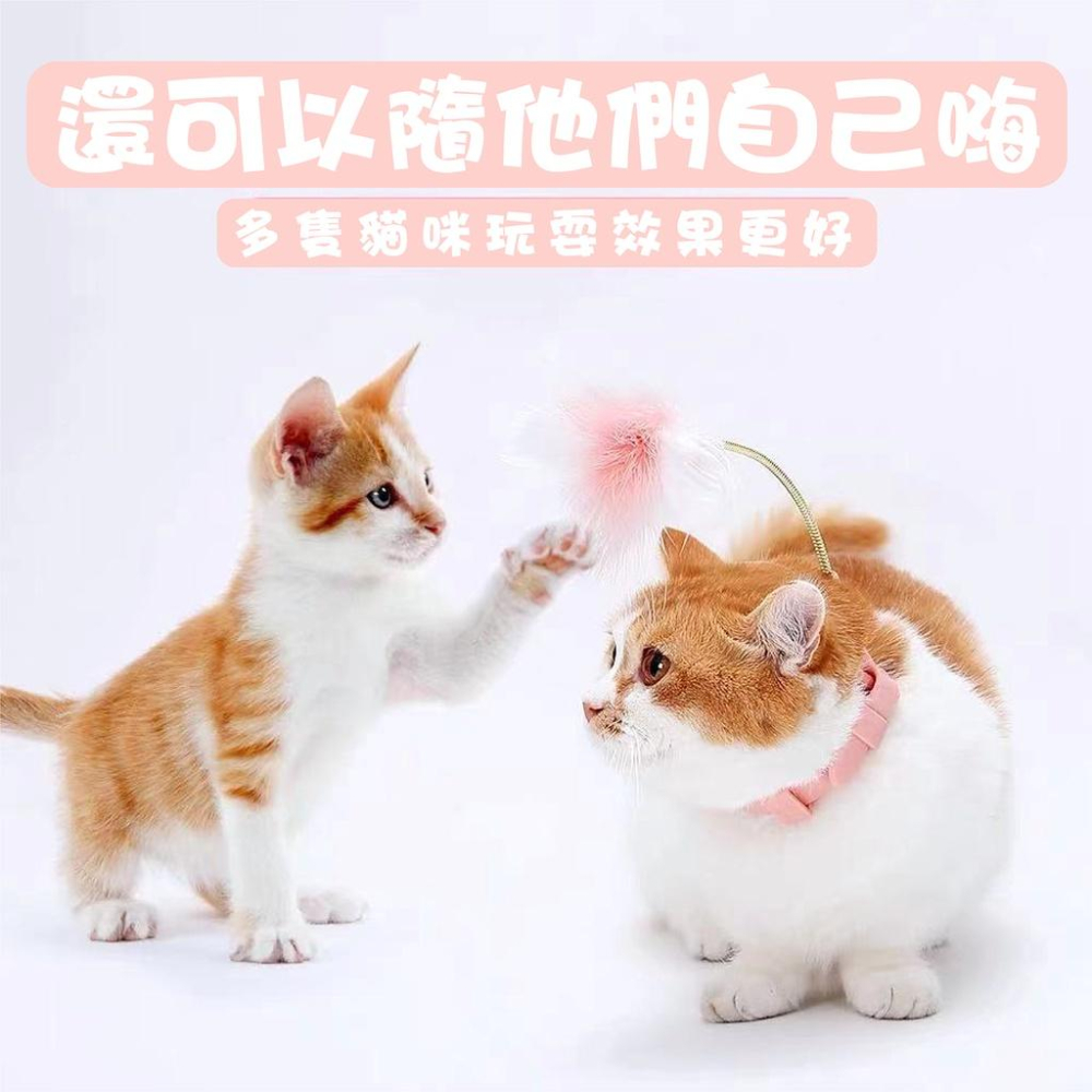懶人逗貓 項圈彈簧逗貓棒 🍬 抖音同款 逗貓棒 項圈逗貓棒 羽毛逗貓棒 貓咪自嗨神器 可綁腳 綁貓脖子 貓玩具 寵物玩具-細節圖3