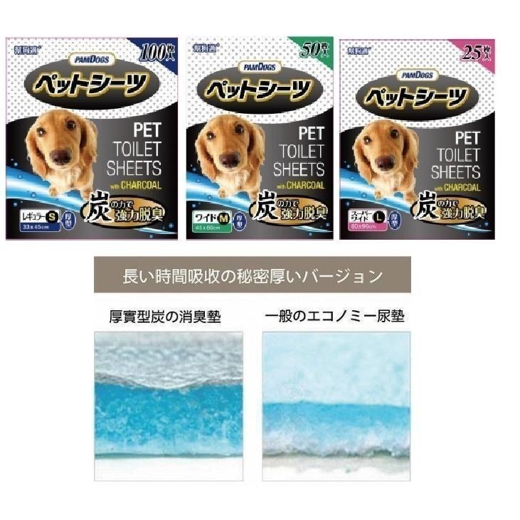 日本 幫狗適 🏆️ PAMDOGS 寵物尿布墊 竹炭 經典 超吸收 超強臭 尿布 尿布墊 尿墊 竹碳 瞬間吸水 加厚型-細節圖3