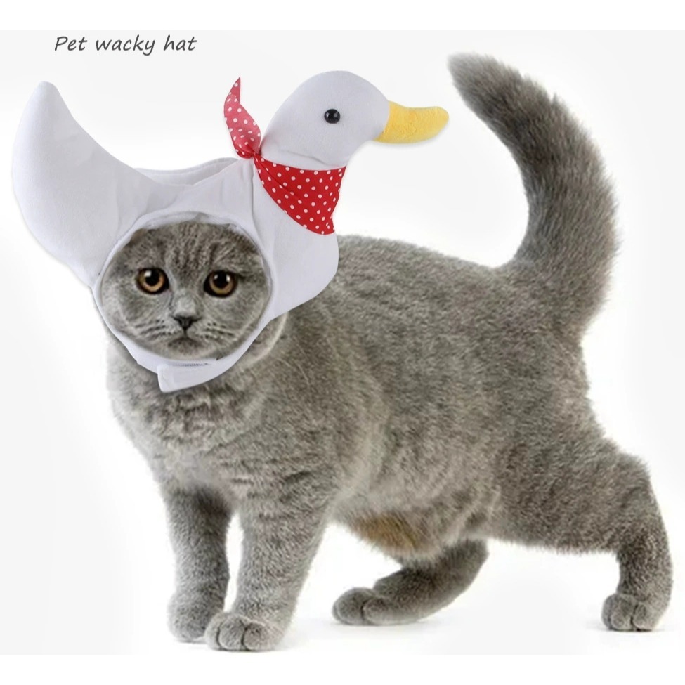 寵物頭套 🍓 可愛頭套 🥦 裝飾 配件 可愛萌趣 裝扮頭飾毛絨 貓咪頭套 兔子造型 寵物變裝帽 小型犬貓用 萬聖節特賣-規格圖9