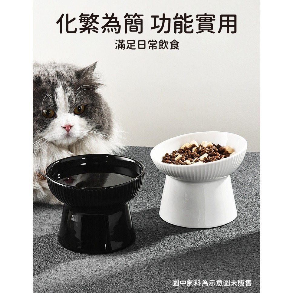 黑色寵物碗 陶瓷高腳碗 斜角寵物碗 💎 陶瓷水碗 寵物水碗 陶瓷碗 高腳寵物碗 貓碗 黑碗-細節圖6