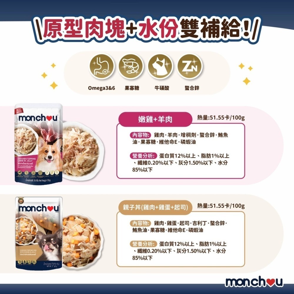 Monchou 萌啾真肉煲 💡 原型肉塊 貓餐包 貓罐頭 貓罐 貓主食罐 狗餐包 狗罐頭 狗罐 狗主食罐-細節圖3