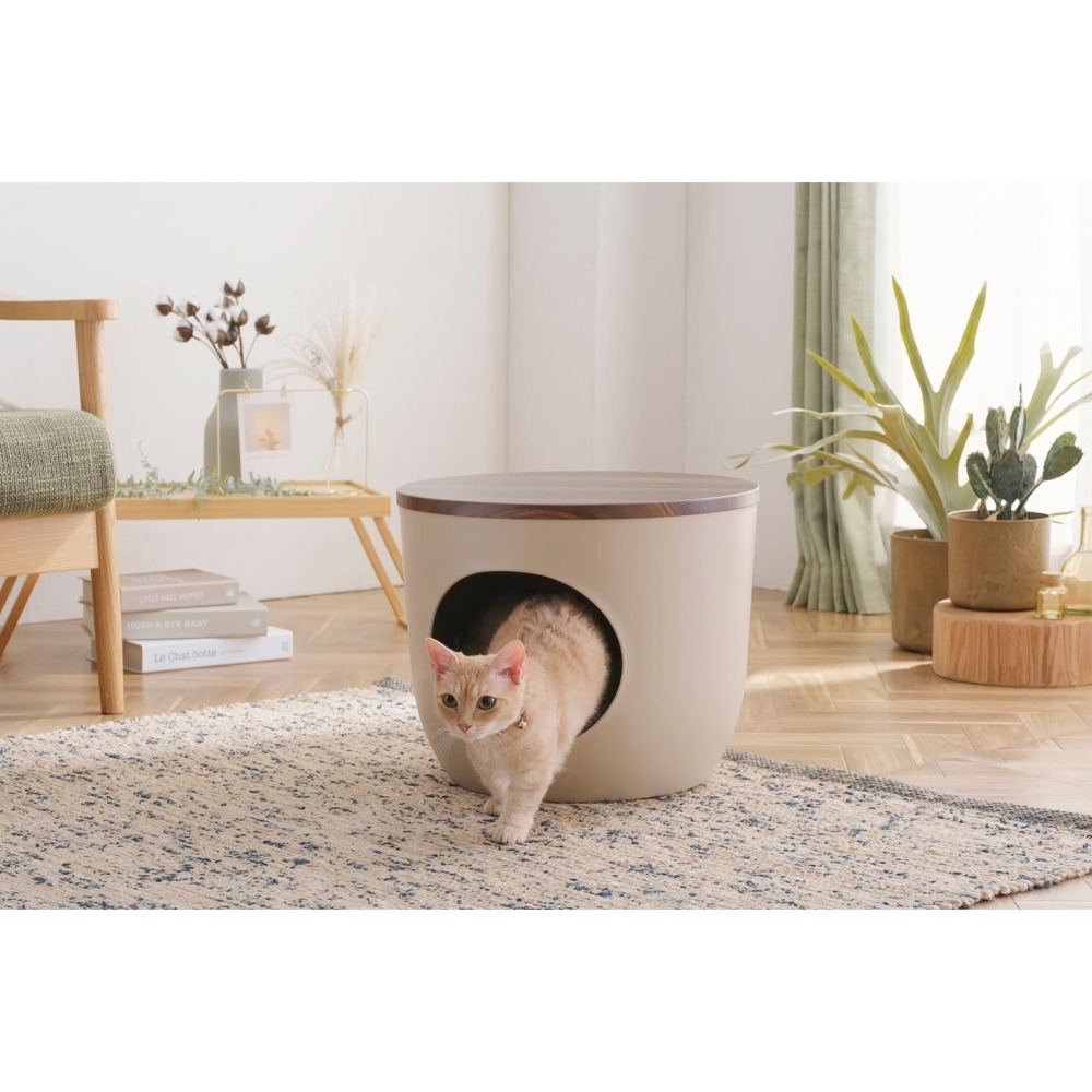 IRIS 爆品 寵物窩 木質天板寵物窩 居家座椅式翻轉窩-細節圖2