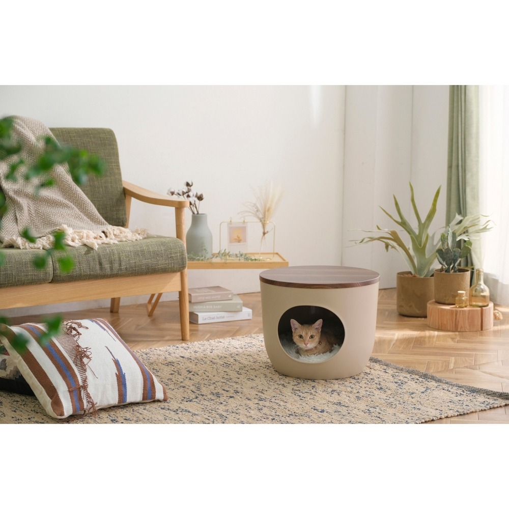 IRIS 爆品 寵物窩 木質天板寵物窩 居家座椅式翻轉窩-細節圖3