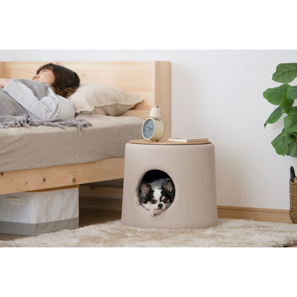 IRIS 爆品 寵物窩 木質天板寵物窩 居家座椅式翻轉窩-細節圖9