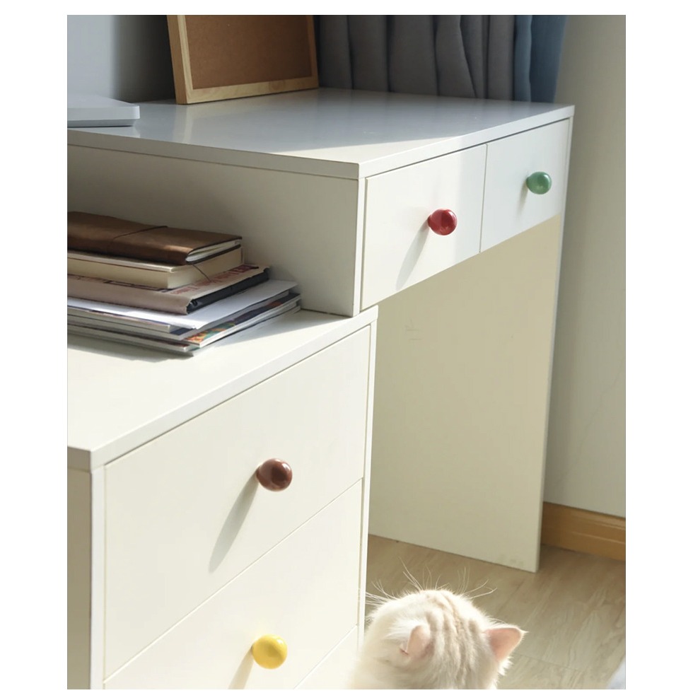 ins糖果色簡約彩色陶瓷把手 櫃門櫥櫃衣櫃櫃門抽屜圓形單孔把手瓶蓋手柄 小把手-細節圖3