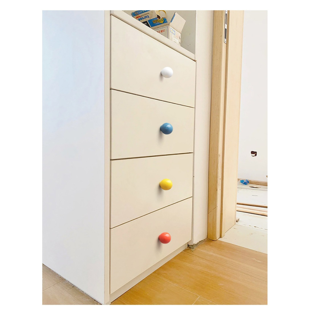 ins糖果色簡約彩色陶瓷把手 櫃門櫥櫃衣櫃櫃門抽屜圓形單孔把手瓶蓋手柄 小把手-細節圖4