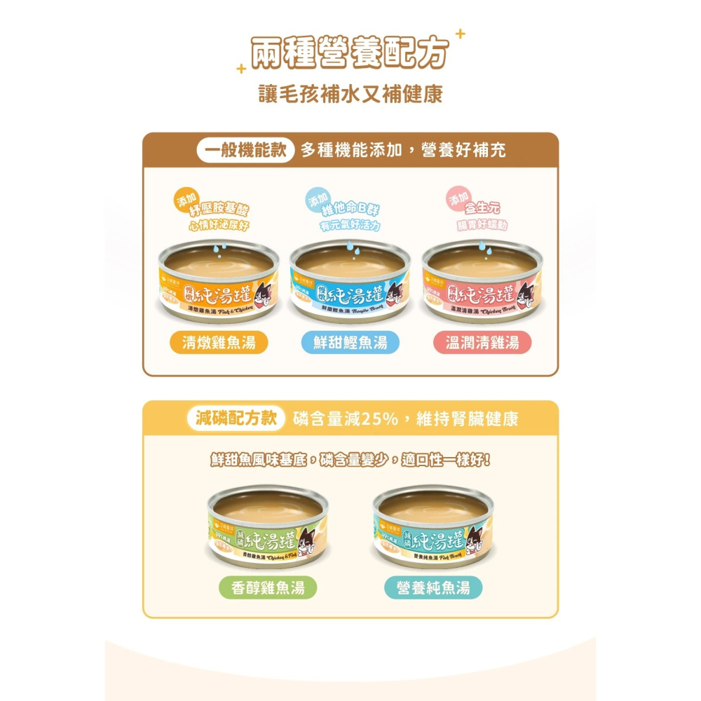 汪喵星球 無膠慢燉純湯罐 80g 貓咪罐頭 貓罐 貓副食 無膠 湯罐 清燉雞魚湯 鮮甜鰹魚湯 純雞湯 減磷系列-細節圖7