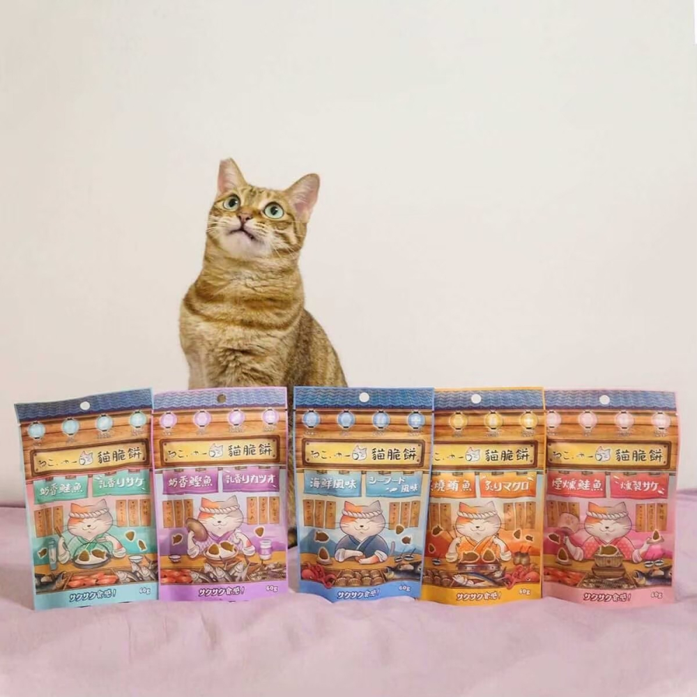 吶一口貓脆餅 60G 貓零食 貓點心 海味 脆餅 章魚 鯛魚 卡滋卡滋香酥脆口 5種口味-細節圖2