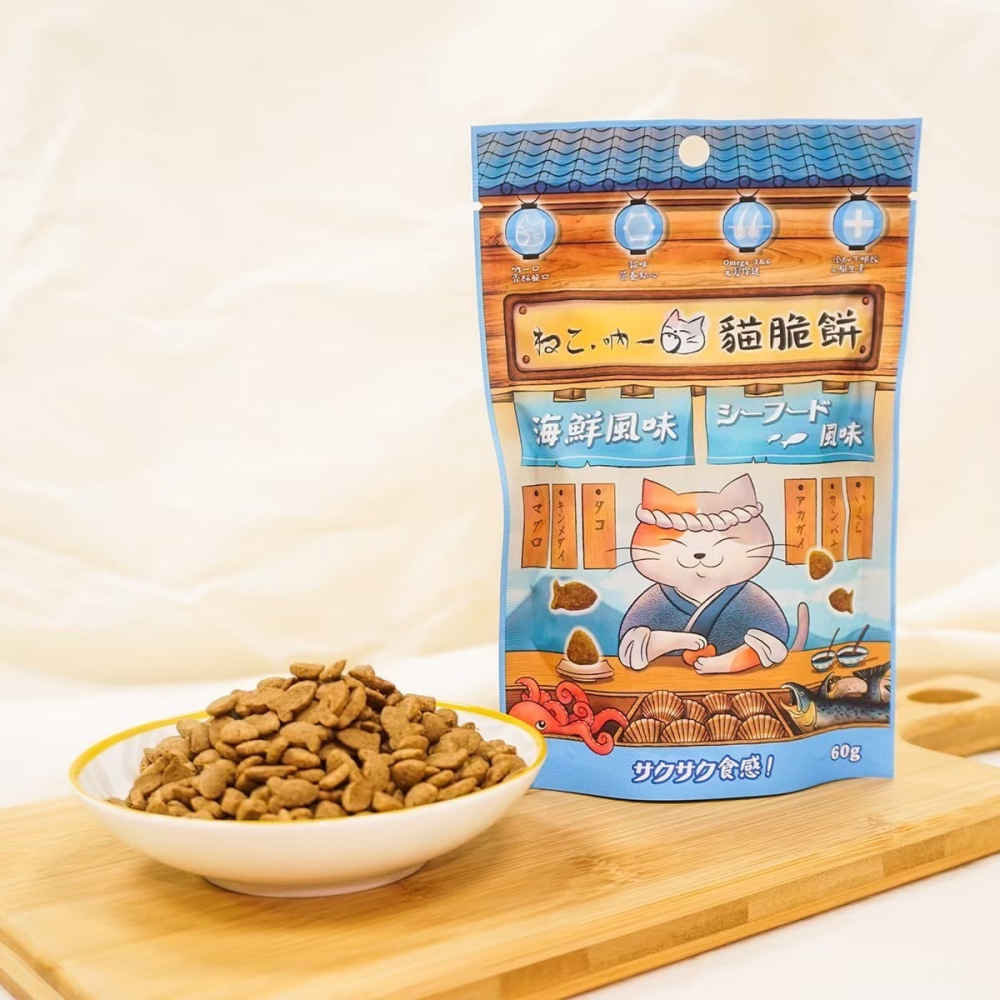 吶一口貓脆餅 60G 貓零食 貓點心 海味 脆餅 章魚 鯛魚 卡滋卡滋香酥脆口 5種口味-細節圖4
