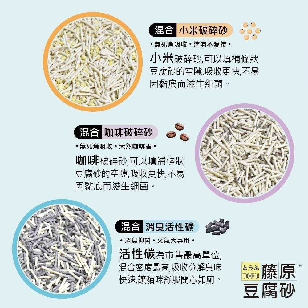 藤原豆腐砂 咖啡砂 混合砂 活性碳 綠茶 不漏接 輕鬆鏟 6.5kg 大包裝 多貓家庭首選-細節圖7
