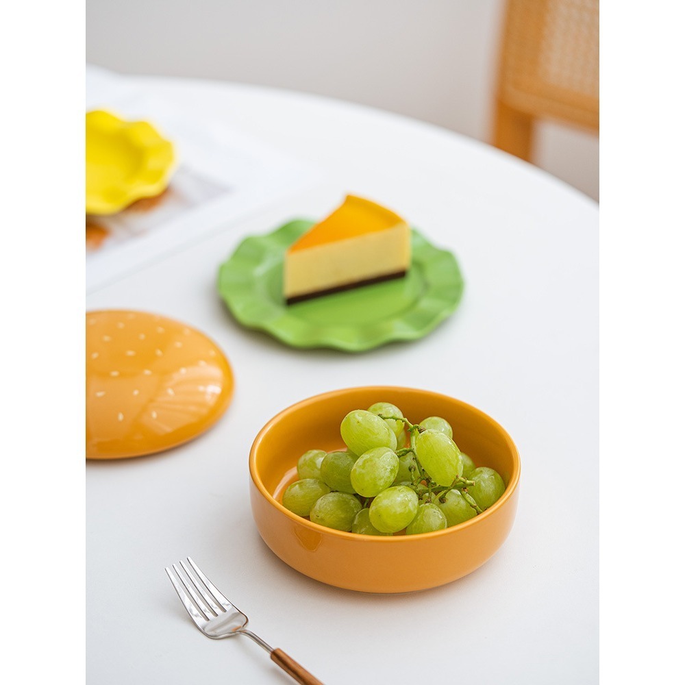 【台灣現貨】漢堡堡造型碗盤組｜拍照超可愛｜分層設計收納簡單｜趣味小碟+多功能大碗-細節圖5