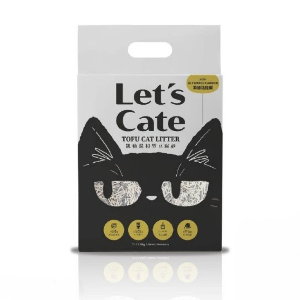 LET＇S CATE 凱勒 混和型 貓砂 豆腐砂 7L/2.5kg 活性碳+原味 條狀 1.5mm 強效除臭-細節圖2