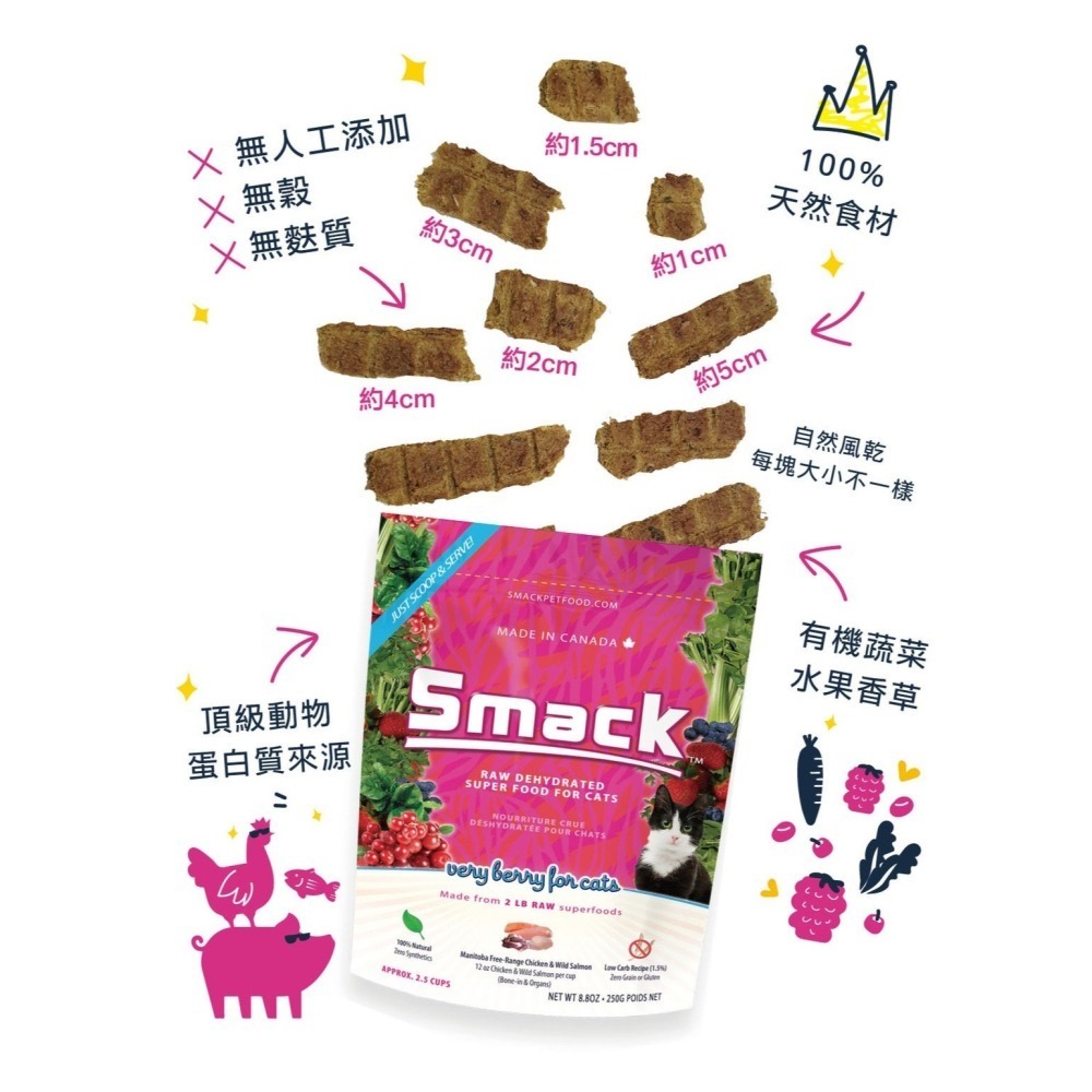 SMACK 樂食客 無穀 低溫風乾生肉糧 犬貓飼料 25g 250g 1.5KG Smack 貓飼料 狗飼料-細節圖4