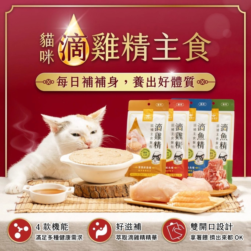 汪喵星球 貓主食餐包 滋補主食餐包 40G 滴魚精 滴雞精 貓餐包-細節圖6
