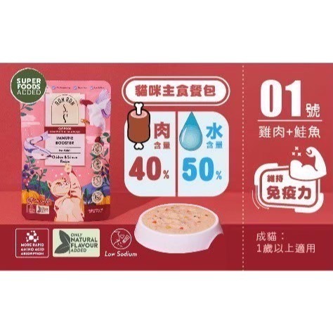 RONRON 虎嚕 主食餐包 貓餐包 貓罐頭 75g 多元營養組合 低鈉配方 雞肉 鮭魚 銀魚 鴨肉 鮪魚 酪梨-細節圖2