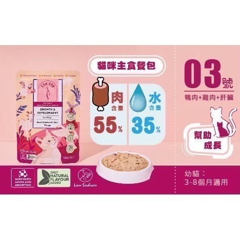 RONRON 虎嚕 主食餐包 貓餐包 貓罐頭 75g 多元營養組合 低鈉配方 雞肉 鮭魚 銀魚 鴨肉 鮪魚 酪梨-細節圖4