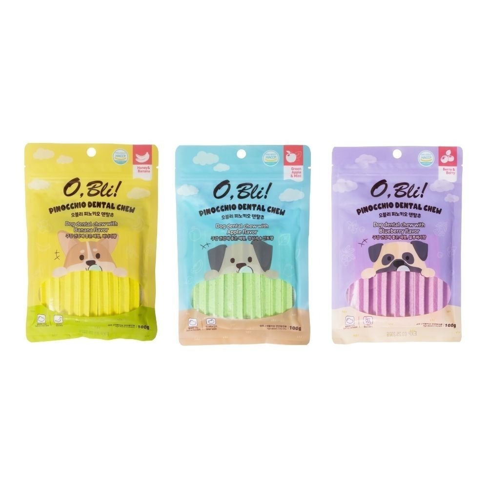 噢比利 OBLI 犬用 狗狗 潔牙點心 軟式潔牙骨 肉肉點心 水果潔牙好棒棒 訓練點心 藍莓 蔓越莓 蘋果 起司 牛肉-細節圖3
