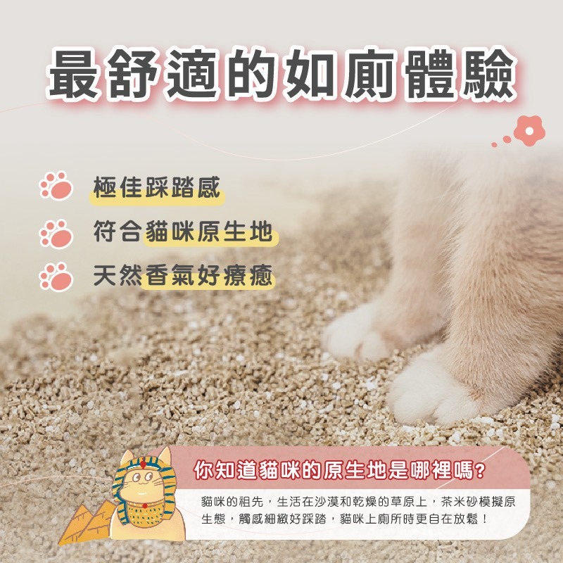 飼糧倉 茶米砂 貓砂 茶香 豆腐砂 添加小米砂 條砂 2.5KG 多重除臭 超凝結 低粉塵 易凝結-細節圖3