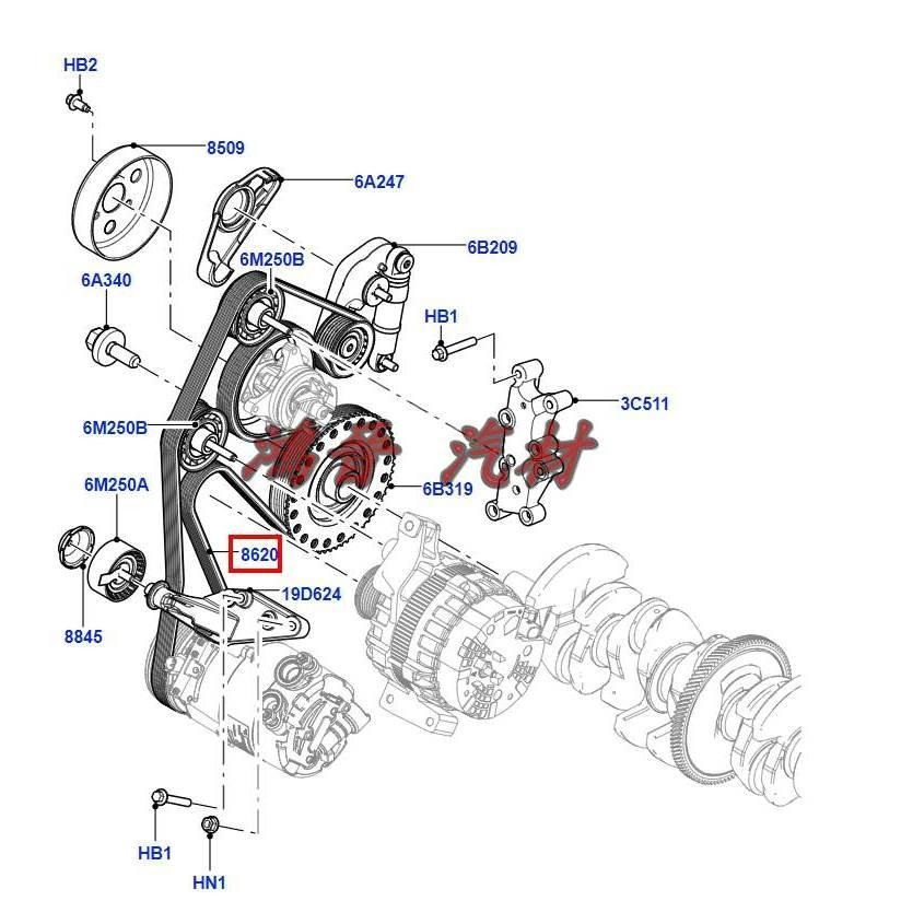 ※鴻晉汽材※Land Rover Evoque 12-18 正時皮帶 時規皮帶 時規組 正時組 單一皮帶 正廠件-細節圖2