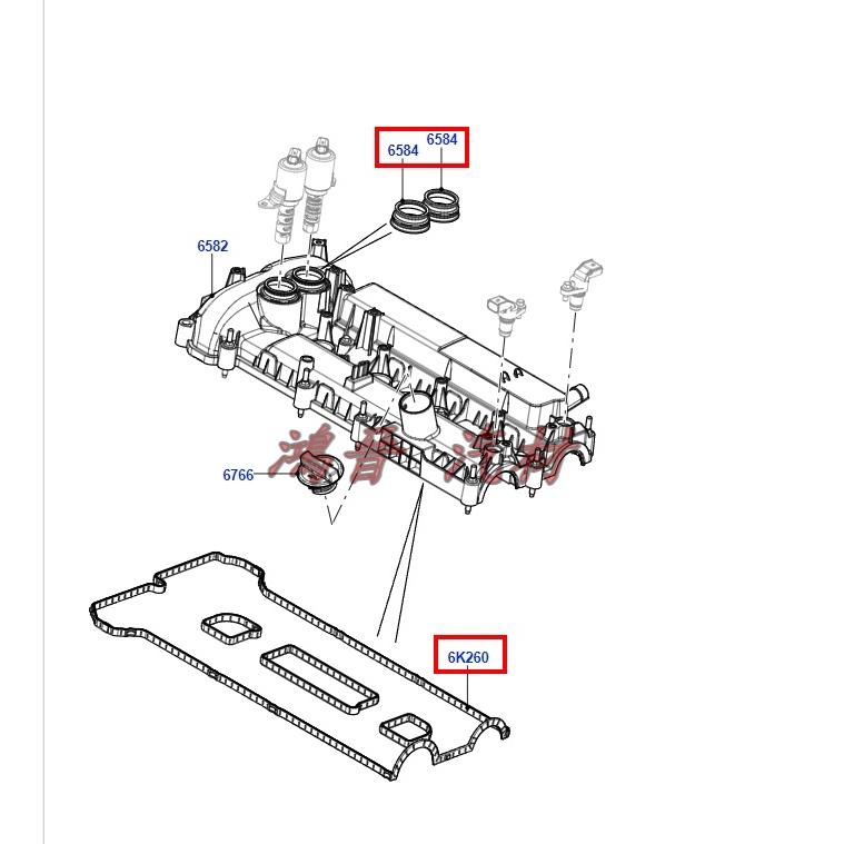 ※鴻晉汽材※Discovery Sport 15-18搖臂蓋墊片 汽門蓋墊片 汽門室墊片 汽門蓋油封 可變汽門油封 正廠-細節圖2