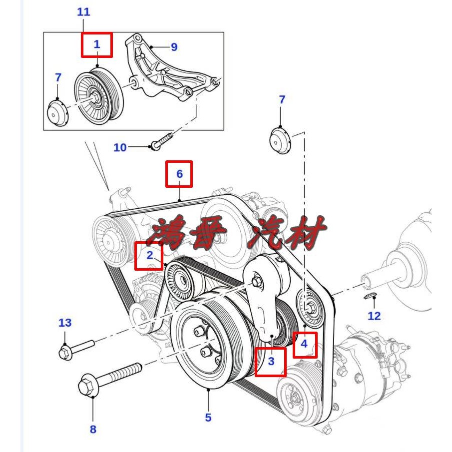 ※鴻晉汽材※Discovery Sport 3.0 皮帶惰輪組 發電機皮帶 單一皮帶 惰輪 調整惰輪 固定惰輪 正廠件-細節圖3