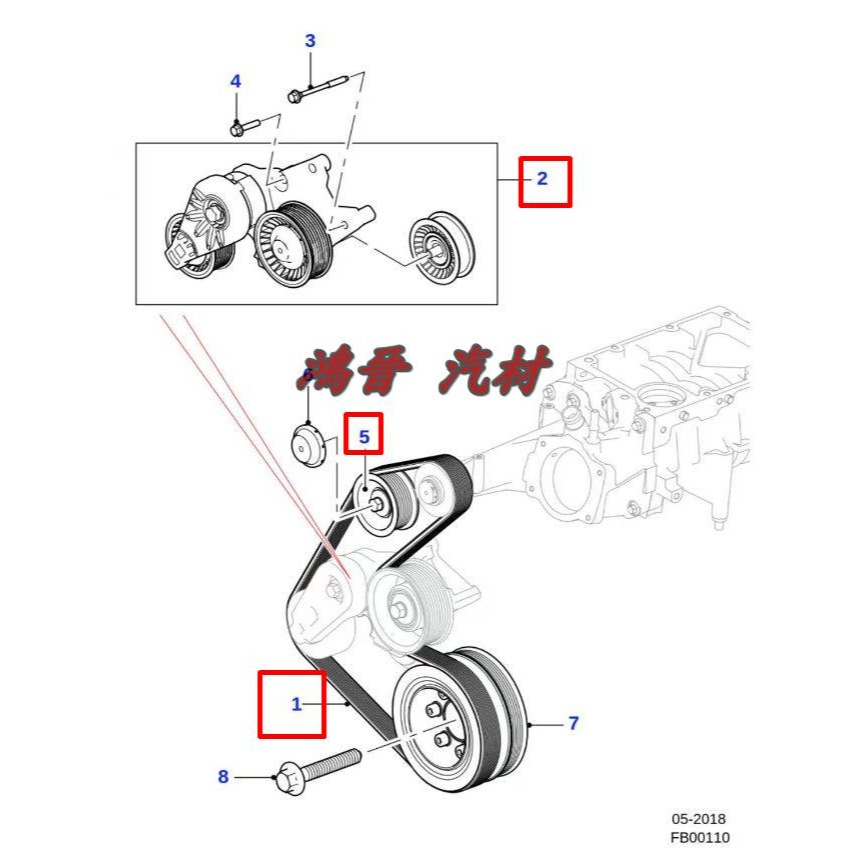※鴻晉汽材※JAGUAR F-PACE 3.0 惰輪皮帶組 渦輪皮帶組 惰輪總成 皮帶惰輪總成 正廠件-細節圖4