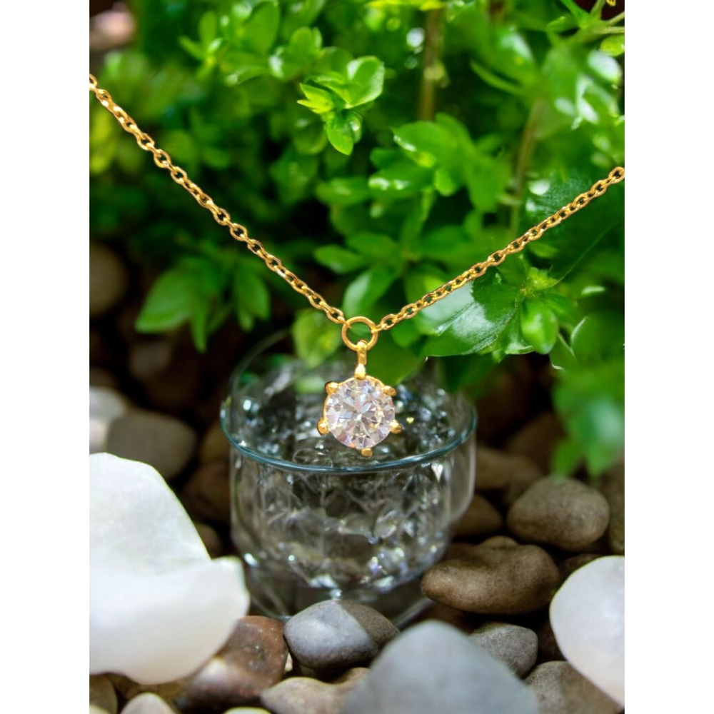 木木選品精挑細選：高貴優雅黃金鑲鑽石項鍊，完美提升您的時尚魅力！-細節圖2