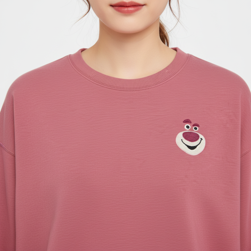 木木選品精挑細選 女款休閒粉紅長袖圓領衛衣，打造時尚青春的完美穿搭！-細節圖6