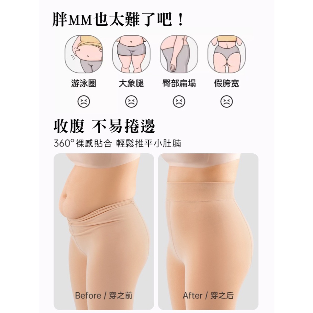 寶娜斯BONAS ❤️ 大碼無絨褲襪 加大款 75kg可穿 不掉襠 微壓力褲襪 加大加肥 光腿神器 偽娘-細節圖3