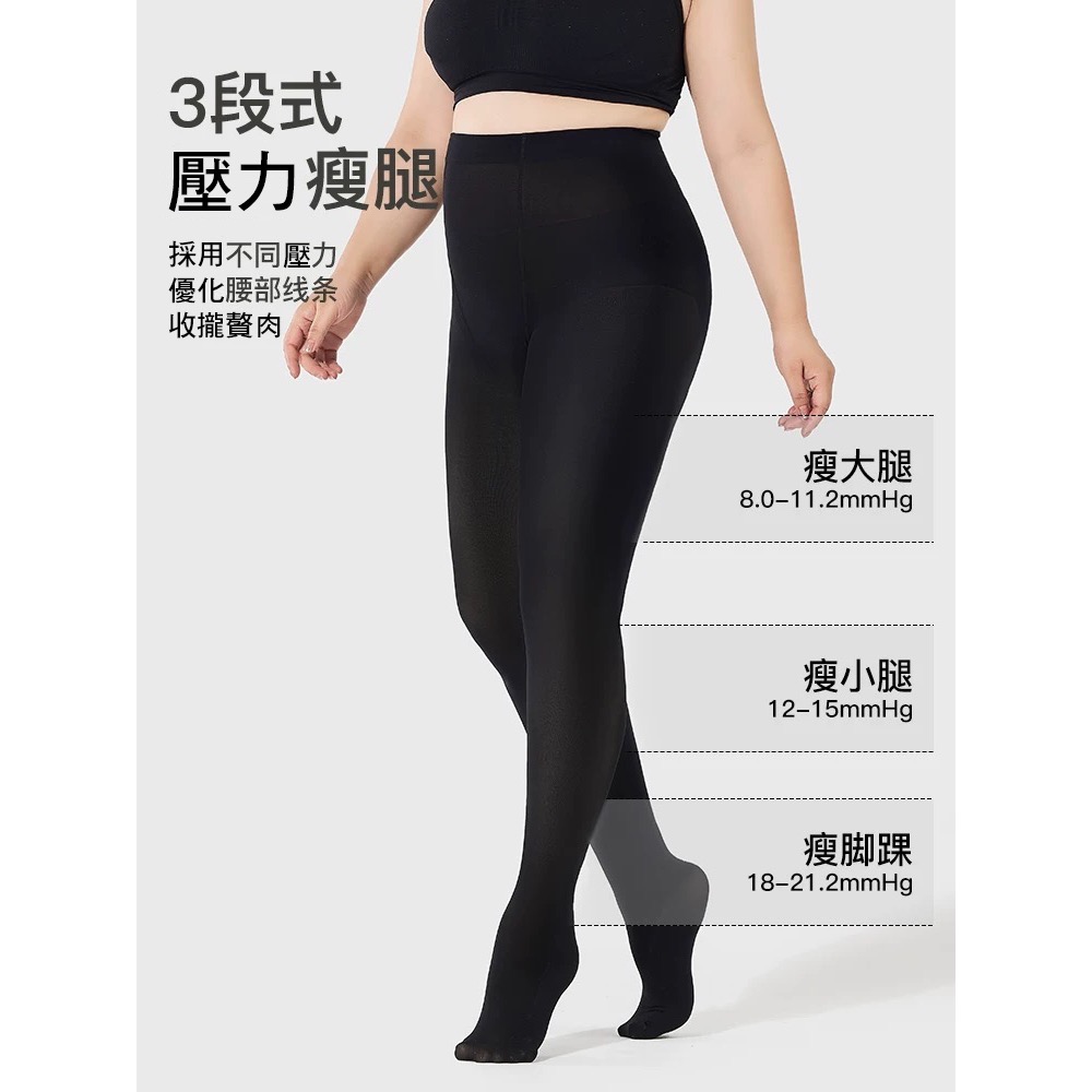 寶娜斯BONAS ❤️ 大碼無絨褲襪 加大款 75kg可穿 不掉襠 微壓力褲襪 加大加肥 光腿神器 偽娘-細節圖7