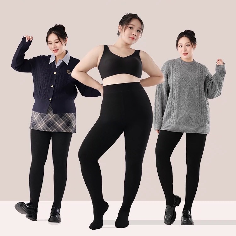 寶娜斯BONAS ❤️ 可斐格雷系 大碼秋冬褲襪 加大灰色系加絨褲襪 顯瘦壓腹 高彈 光腿神器 棉花糖女孩-細節圖6