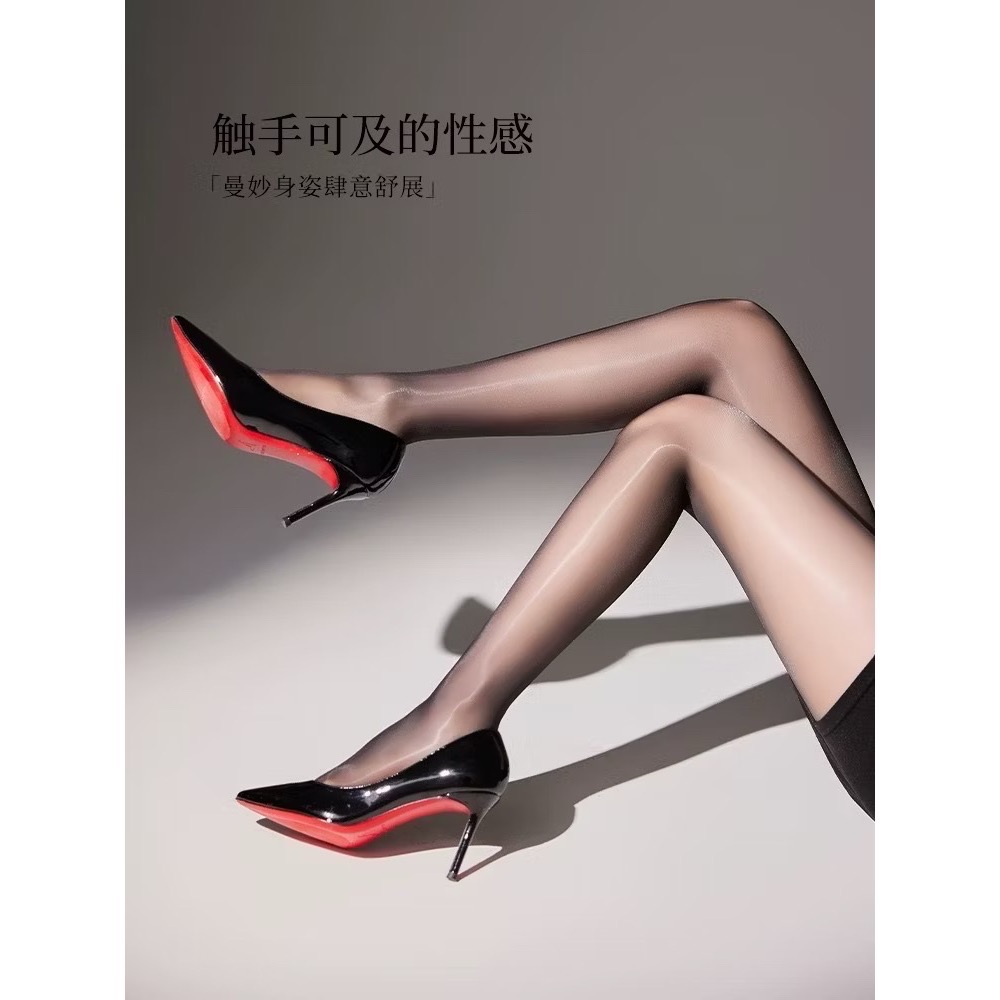 珞櫻正品🖤  極光系列 網紗腰 1D超薄 512針 無縫深襠絲襪 超薄透膚絲襪 絲滑  巧克力 油亮絲襪-細節圖3