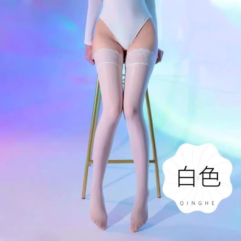 珞櫻最新🖤 912針 油亮8D 馬油蕾絲大腿襪 8370 極光絲滑質感 吊帶襪 長筒絲襪 白色絲襪黑色絲襪開襠免脫-規格圖9