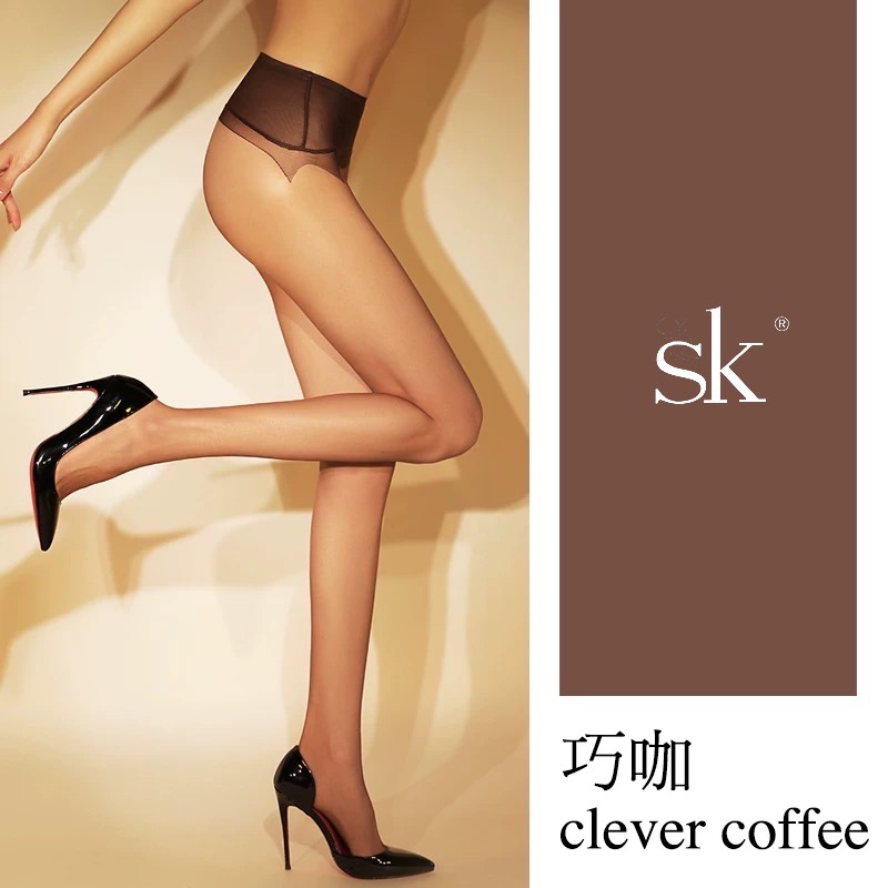 SK絲襪 💜 加長款 1D 無縫襠網紗腰 高個子 透膚絲襪 黑絲 偽娘 SK Angel 腰下透明-規格圖8