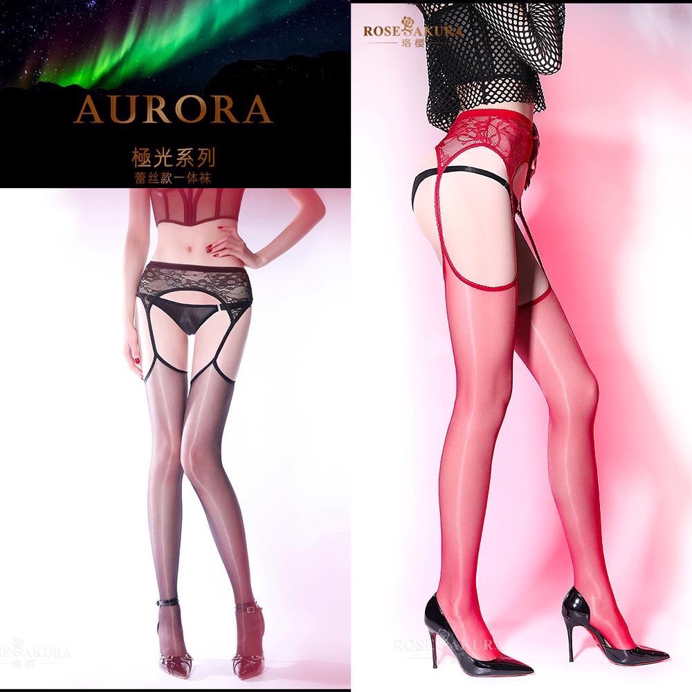 珞櫻正品🖤 極光系列一體蕾絲吊帶絲襪 8325油亮絲襪馬油絲襪 性感透膚絲襪 吊襪帶 性感吊帶絲襪-細節圖2