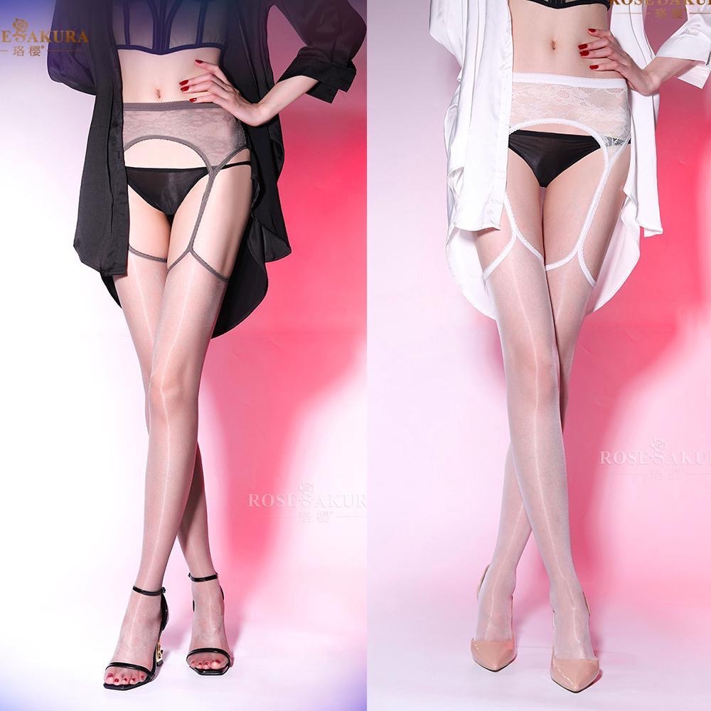 珞櫻正品🖤 極光系列一體蕾絲吊帶絲襪 8325油亮絲襪馬油絲襪 性感透膚絲襪 吊襪帶 性感吊帶絲襪-細節圖3