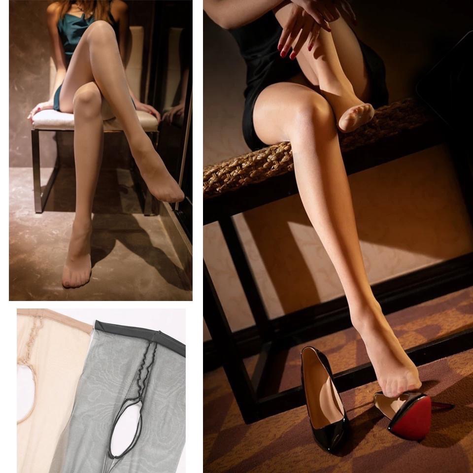 珞櫻正品🖤0D新款 一線襠開襠 透膚絲襪 黑絲 腳尖透明 偽娘 免脫情趣絲襪 偽娘 黑絲-細節圖8