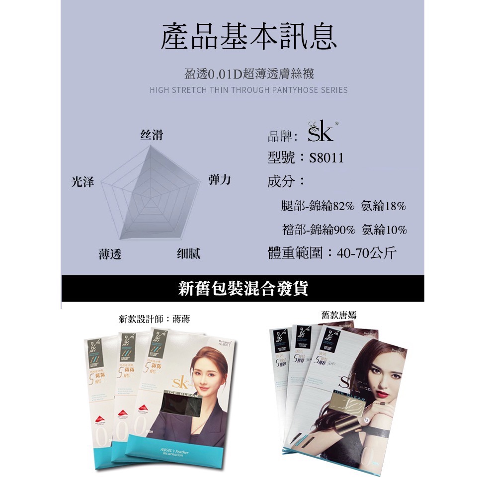 5星推薦 💜 SK經典 0D 透膚絲襪8011 單面加襠 超薄透明遮瑕 黑絲 OL絲襪空姐襪 SK Angel-細節圖9