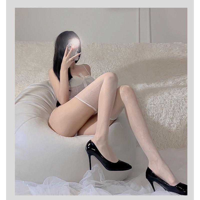 珞櫻正品🖤 1D油亮無邊大腿襪 過膝襪 糖果色絲襪0918 馬油襪 極光襪 透膚絲襪 偽娘 黑絲情趣-細節圖4