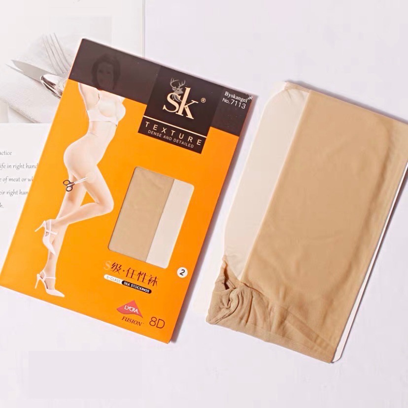 防曬首選 💜SK透勻耐勾絲襪 8D萊卡 單面加襠 天鵝絨 美膚遮瑕啞光透膚絲襪 S7113耐勾 抗UV絲襪 黑絲-規格圖11