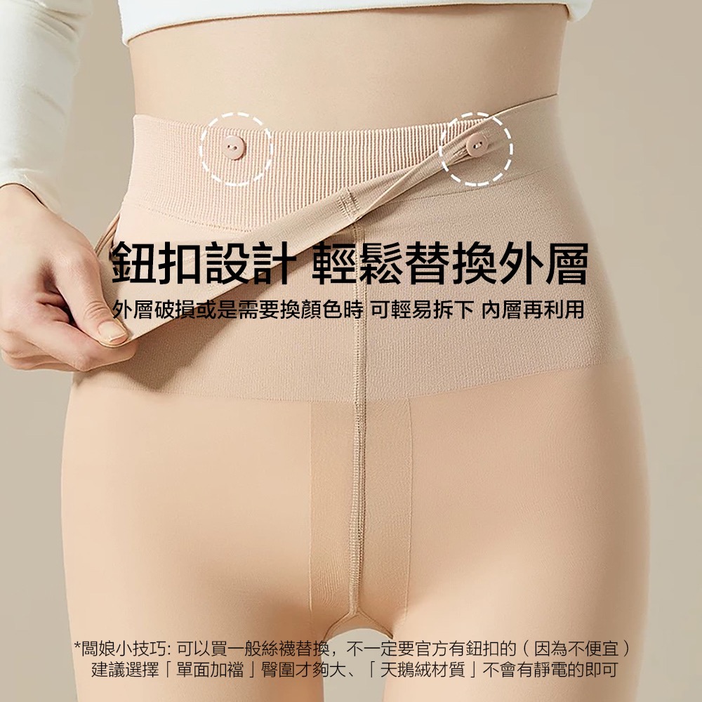 鈕扣式光腿神器❤️720針 加絨雙層褲襪 黑絲加絨 光腿神器 小野和子 傲寒 茉尋 0D-細節圖2