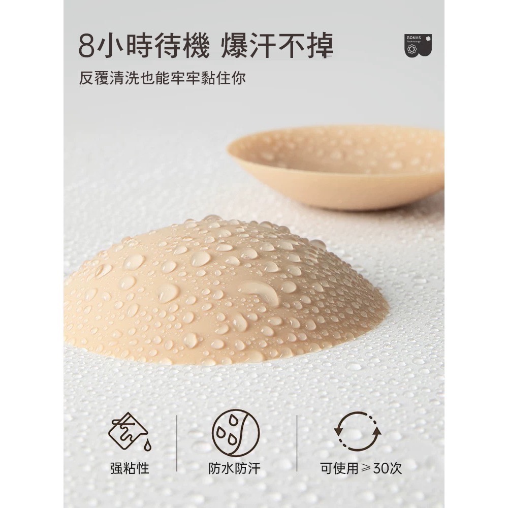 寶娜斯「融膚」無痕胸貼 ❤️ 粉底柔面 隱形胸貼 矽膠胸貼 透氣黏度高 泳裝禮服夏季穿搭必備-細節圖4