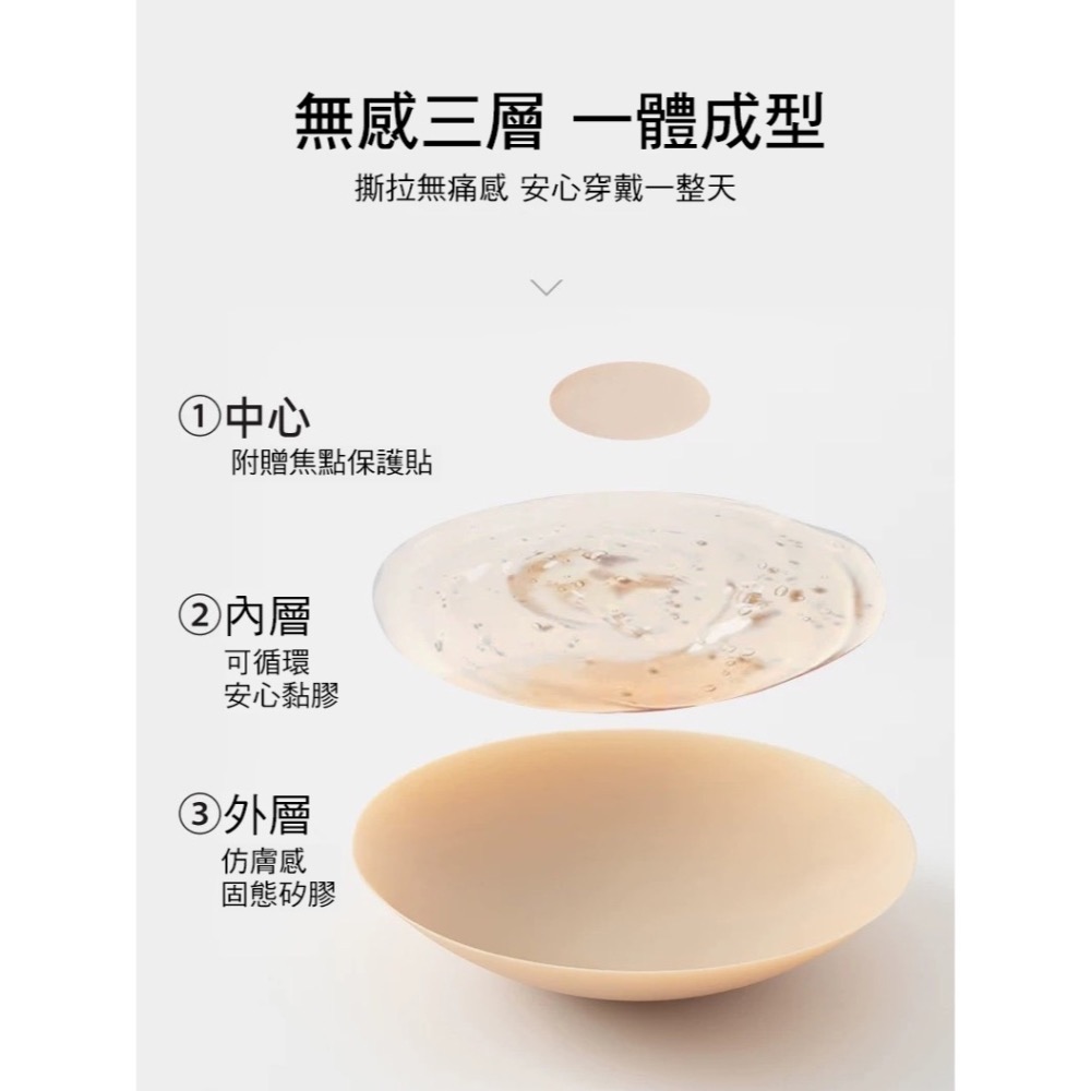 寶娜斯「融膚」無痕胸貼 ❤️ 粉底柔面 隱形胸貼 矽膠胸貼 透氣黏度高 泳裝禮服夏季穿搭必備-細節圖8